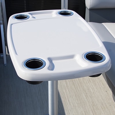 Optional Bow beige pedestal mount removable table