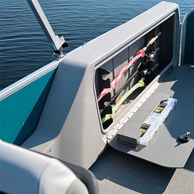Optional lockable rods storage
