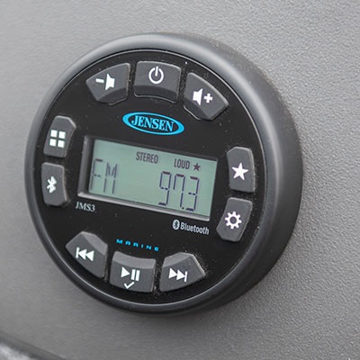 Optional 160-watt AM/FM/Bluetooth Jensen Stereo with integrated auxiliary input (1/8'') in console