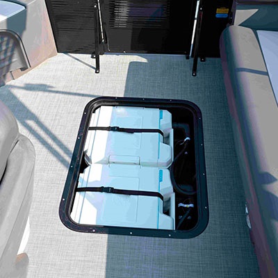 In-floor storage for propulsion batteries