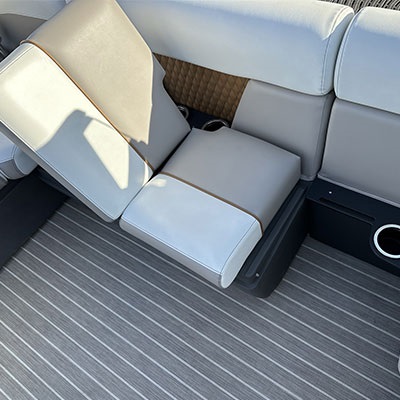 Removable passenger seat section with cup holder